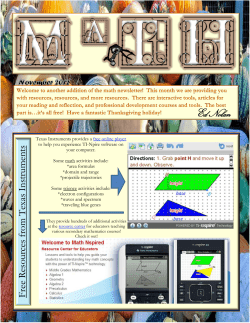 November 2012 Math Newsletter