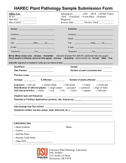 OSU HAREC Plant Pathology Sample Submission Form