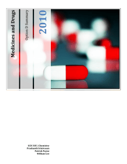 Option D - Drugs and Medicine