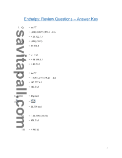 Answer Key-Enthalpy Review Questions