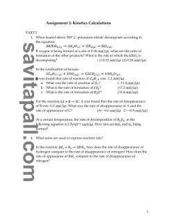 Assignment 1-Kinetics Calculations