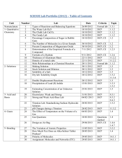 3UE-Lab Portfolio-Table of Contents June 2013