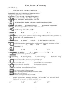 Chemistry-Unit Review-2DE-09-10