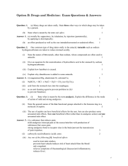 IB-Exam Questions and Answers-Drugs and Medicines