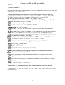 Measurement and data processing