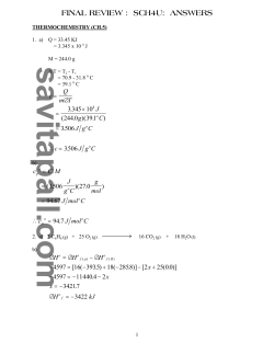 Final Review Answers SCH4U