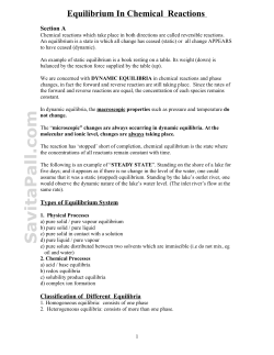 Equilibrium in chemical reactions