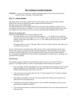 The Variation of Atomic Properties