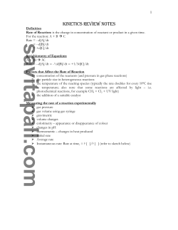 Kinetics Review Notes