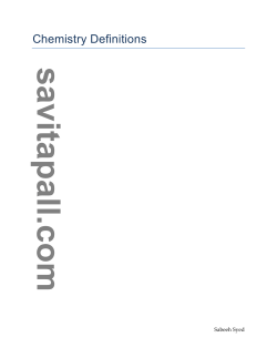 Chemistry Definitions by Units