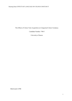 "The Effects of colour Term Acquistion on Categorical Colour Constancy"
