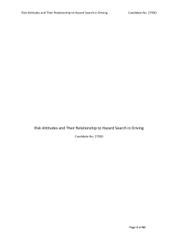"Risk Attitudes and Their Relationship to Hazard Search in Driving"