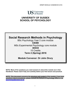 Social Research Methods in Psychology Handbook 15-16 [PDF 367.51KB]