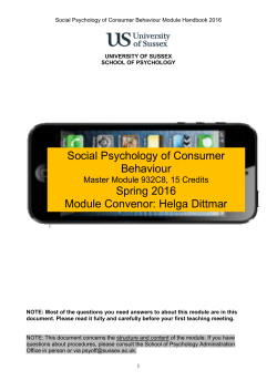 Social Psychology of Consumer Behaviour Handbook 15-16 [PDF 601.94KB]
