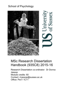 MSc Research Dissertation Handbook 15-16 [PDF 187.00KB]