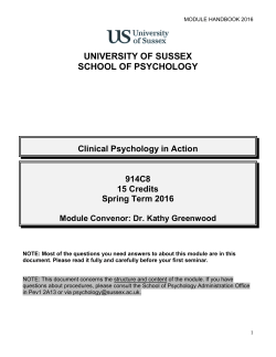 Clinical Psychology in Action Handbook 15-16 [PDF 251.76KB]