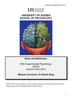 Brain and Behaviour Handbook 14-15 [PDF 279.87KB]