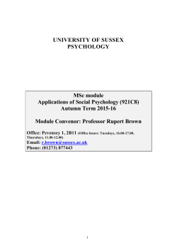 Applications of Social Psychology module handbook 2015-16 [PDF 203.82KB]