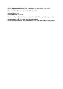 913C8 Treatment Models and their Evaluation [PDF 132.53KB]