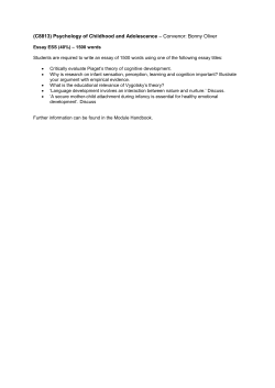C8813 Psychology of Childhood and Adolescence resit information [PDF 199.62KB]