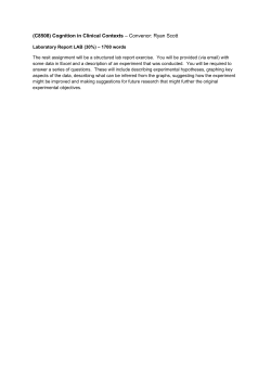 C8508 Cognition in Clinical Contexts resit information [PDF 214.79KB]