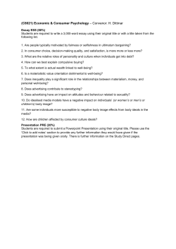 C8021 Economic and Consumer Psychology resit information [PDF 178.12KB]