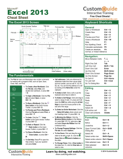 Excel 2013 Quick Guide