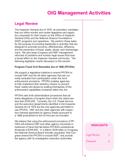 OIG Management Activities