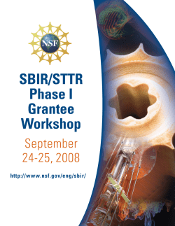 NSF Phase I Grantees Workshop Booklet - September 2008
