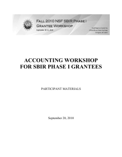 NSF Accounting Workshop Handout - September 2010