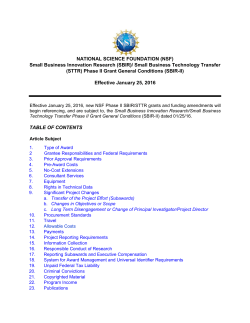 NSF SBIR-STTR Phase II Grand General Conditions