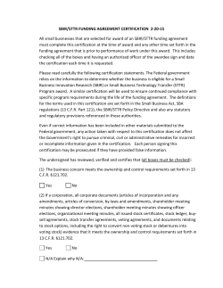 NSF SBIR-STTR Funding Agreement Certification