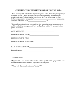 FAR Certificate of Current Cost