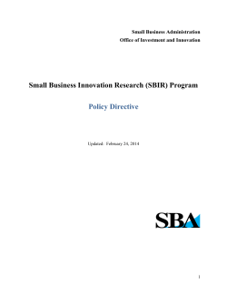 SBIR Policy Directive 2014