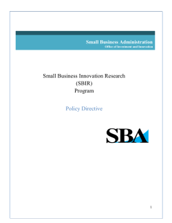 SBIR Policy Directive 2012