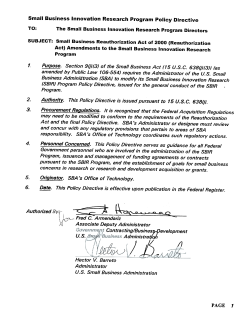 SBIR Policy Directive 2002