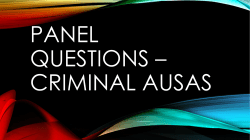 Criminal Panel Questions