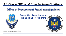 Prevention Techniques in the SIBR-STTR Program