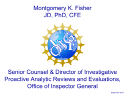 NSF OIG Presentation to Phase I Grantees (Fisher)
