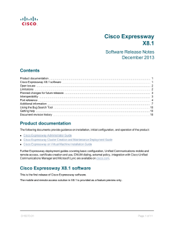 Cisco Expressway Release Note (X8.1)