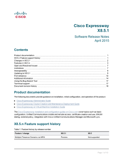 Cisco Expressway Release Note (X8.5.1)