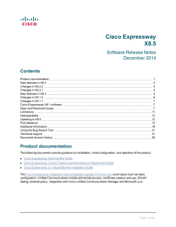 Cisco Expressway Release Note (X8.5)