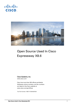 Cisco Expressway X8.6 Open Source Documentation