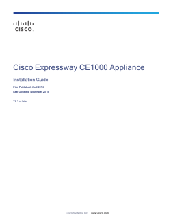 Cisco Expressway CE1000 Appliance Installation Guide (X8.7)
