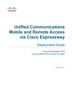 Mobile and Remote Access via Cisco Expressway Deployment Guide (X8.6)