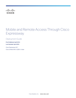 Mobile and Remote Access via Cisco Expressway Deployment Guide (X8.7)