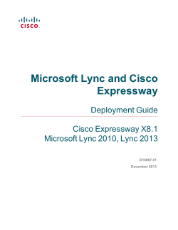 Cisco Expressway and Microsoft Lync Deployment Guide (X8.1)