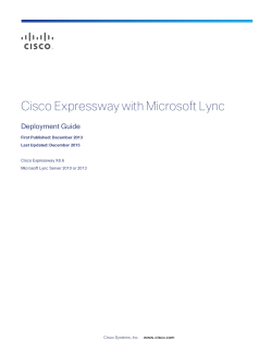 Cisco Expressway and Microsoft Lync Deployment Guide (X8.6)
