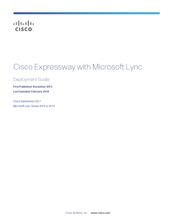 Cisco Expressway and Microsoft Lync Deployment Guide (X8.7)