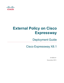 Cisco Expressway External Policy Deployment Guide (X8.1)